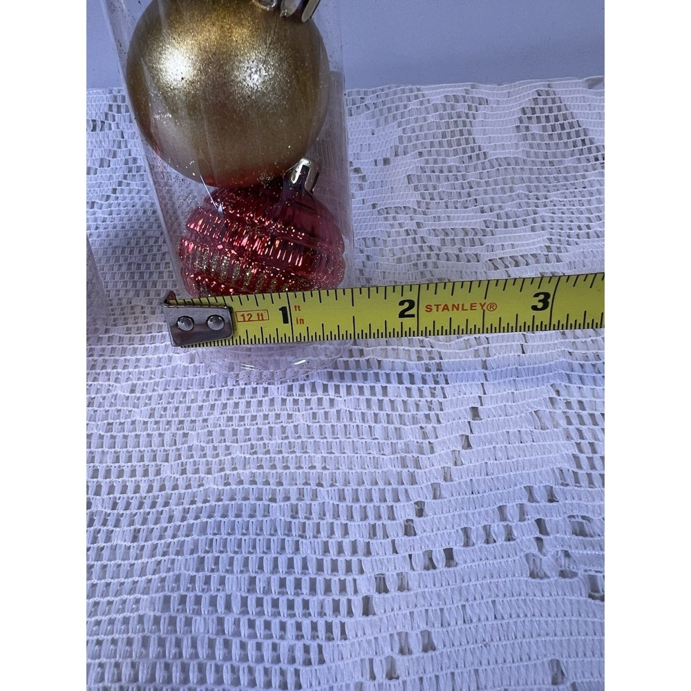 Ashland Mini Christmas Ball Ornaments 1.5" Red Green Gold Shatterproof 14pc - Picture 2 of 3